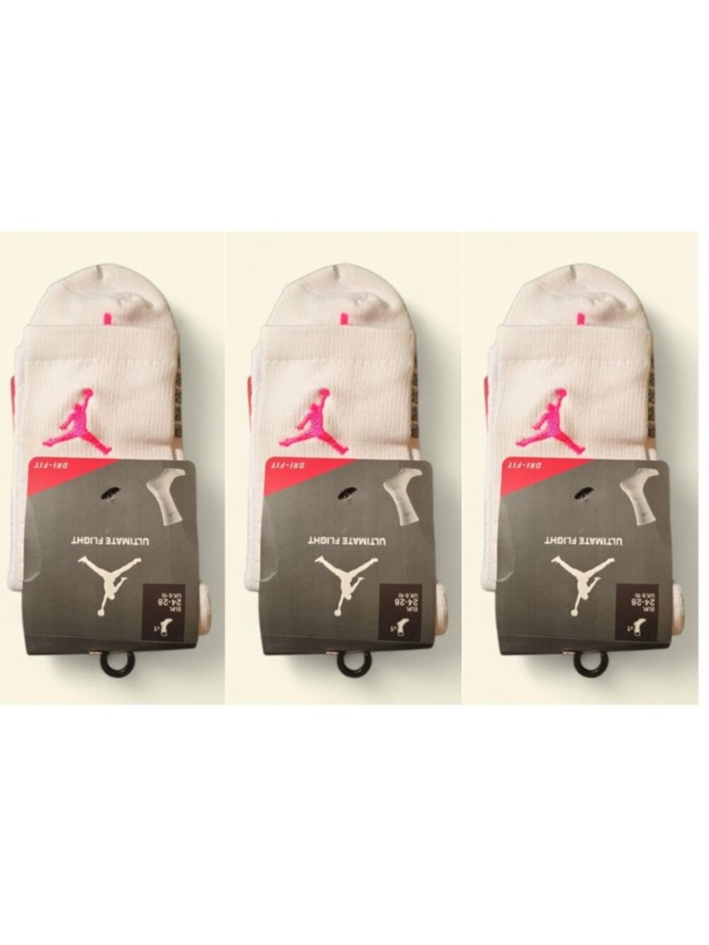 Jordan Socks Air Nike Socks 3 Pairs Jordan Essential Men MidCut SIZE LARGE